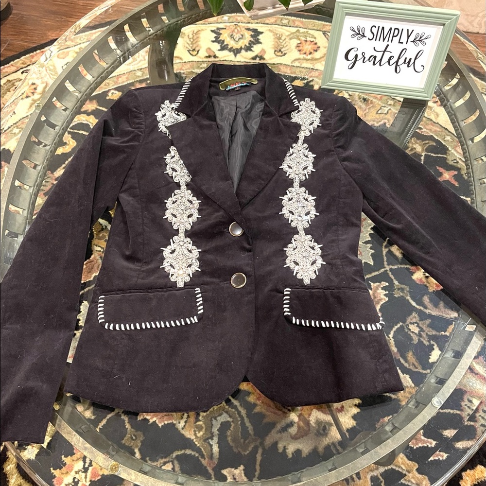 Black Velvet Bling Blazer